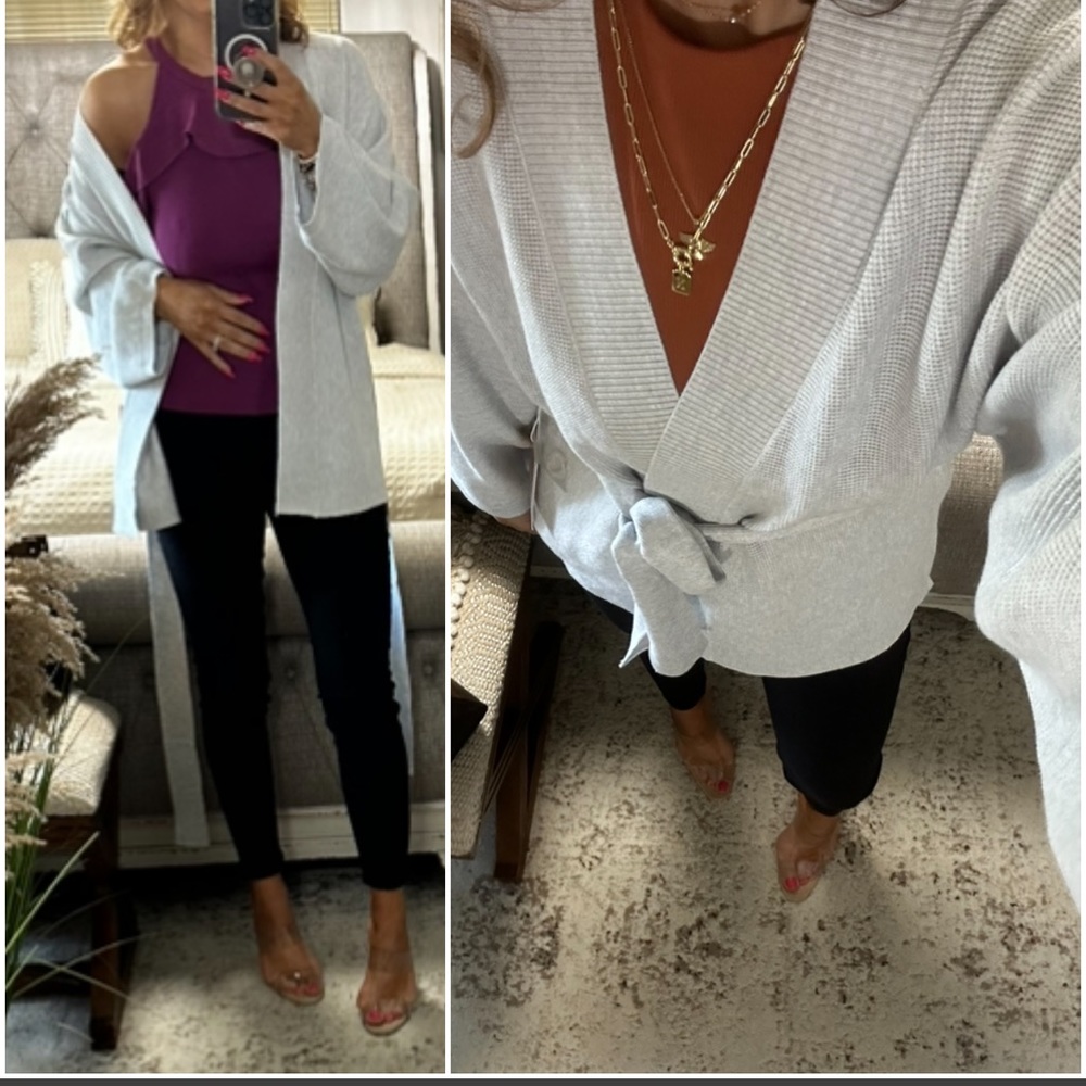 New🤍Gorgeous belted waffle knit cardigan